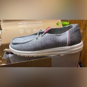 size 10 womens hey dude gray and pink